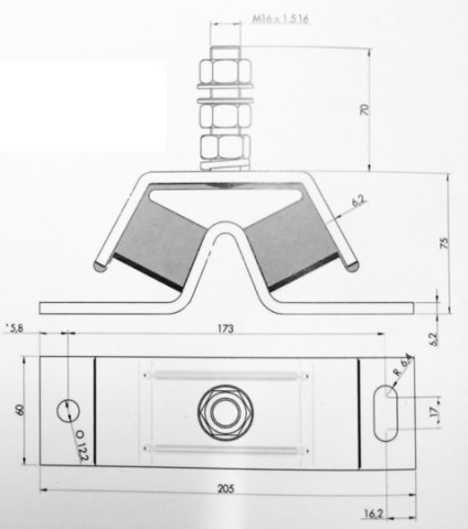 Supporti antivibranti a V per motori entrobordo 